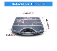 SAPIIKEF Boîte à vis 2 à 24 Compartiments en Plastique Transparent, boîte de Rangement réglable for Bijoux, Boutons, Outils(Toolbox 18grid 1pcs)