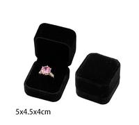 SAPIIKEF Boîte carrée en Velours for bagues de fiançailles, boîte d'emballage for Boucles d'oreilles, Bijoux, Cadeau de Saint-Valentin, présentoir for bagues, Vente en Gros(Black)