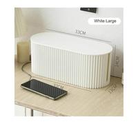 SAPIIKEF Boîte de Rangement de câbles, Grande capacité, for Cartes de Connexion de données, boîte de Rangement for câbles de Bureau, Support de routeur(White)