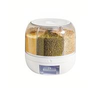 SAPIIKEF Boîte de Rangement de Cuisine, Distributeur de Riz Rotatif, Design Fendu, récipient étanche à l'humidité for Seau de céréales sèches scellé(White)