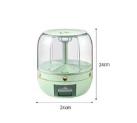 SAPIIKEF Boîte de Rangement de Cuisine, Distributeur de Riz Rotatif, Design Fendu, récipient étanche à l'humidité for Seau de céréales sèches scellé(Green)