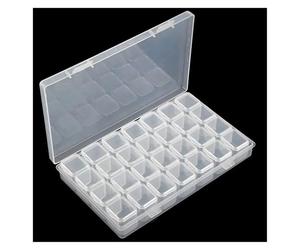 SAPIIKEF Boîte de Rangement for Outils et Accessoires de Peinture Diamant 5D DIY(28 Grids White)