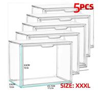 SAPIIKEF Boîte de Rangement Transparente Super Grande, vitrine for Les Doigts, organise la boîte en Acrylique, la vitrine for Casques et Livres, Anti-poussière(XXXL 5PCS)