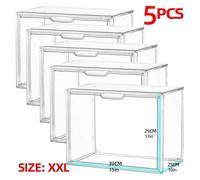 SAPIIKEF Boîte de Rangement Transparente Super Grande, vitrine for Les Doigts, organise la boîte en Acrylique, la vitrine for Casques et Livres, Anti-poussière(XXL 5PCS)