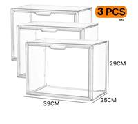 SAPIIKEF Boîte de Rangement Transparente Super Grande, vitrine for Les Doigts, organise la boîte en Acrylique, la vitrine for Casques et Livres, Anti-poussière(XXL 3PCS)