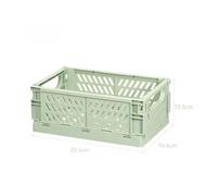 SAPIIKEF Caisse de Rangement Pliable en Plastique, Panier empilable, Jolie boîte de Rangement for Maquillage, Bijoux, Jouets, Portable(Big Light Green)