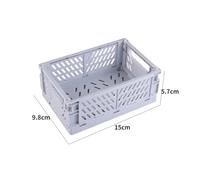 SAPIIKEF Caisse de Rangement Pliable en Plastique, Panier empilable, Jolie boîte de Rangement for Maquillage, Bijoux, Jouets, Portable(Small Blue)