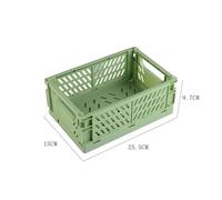 SAPIIKEF Caisse de Rangement Pliable en Plastique, Panier empilable, Jolie boîte de Rangement for Maquillage, Bijoux, Jouets, Portable(Big Green)