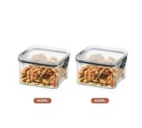 SAPIIKEF Ensemble de bocaux empilables et hermétiques en Plastique de 460 à 1800 ML, contenants de Rangement for multigrains, Fruits secs, thé(460ml x2)