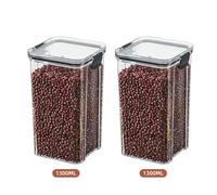 SAPIIKEF Ensemble de bocaux empilables et hermétiques en Plastique de 460 à 1800 ML, contenants de Rangement for multigrains, Fruits secs, thé(1300ml x2)
