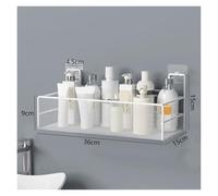 SAPIIKEF Étagère Murale de Salle de Bain, Porte-shampoing, Accessoires de Toilette, perforatrice de Cuisine, Panier de Rangement for Condiments, Organisateur de Salle de Bain(36x15x15cm White)