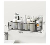 SAPIIKEF Étagère Murale de Salle de Bain, Porte-shampoing, Accessoires de Toilette, perforatrice de Cuisine, Panier de Rangement for Condiments, Organisateur de Salle de Bain(36x15x15cm Black)