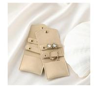 SAPIIKEF Jolis Petits Sacs de Rangement en Cuir Microfibre for Bijoux 6 x 5 cm, for Boucles d'oreilles, bagues, Breloques, Colliers, Pochettes Cadeaux (Beige)