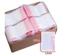 SAPIIKEF Lot de 100 à 500 sachets en Plastique Transparents, refermables, à Fermeture éclair, réutilisables, for Petits emballages et rangements de Bijoux(A-11x16cm,300 PCS)