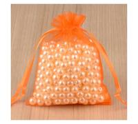 SAPIIKEF Lot de 100 sachets d'emballage for Bijoux, 24 Couleurs, 5 x 7, 7 x 9, 9 x 12, 10 x 15 cm, en Organza, for Cadeaux, Mariage, Pochettes à Cordon, Vente en Gros(10 Organge,5x7cm)