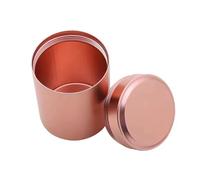 SAPIIKEF Mini Bocal Portable scellé de Voyage, résistant à l'humidité, Couleur Unie, conteneur de Stockage de Bonbons aux Noix, boîte à thé, boîte en métal, Acier Inoxydable(Rose Gold)