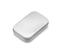 SAPIIKEF Mini boîte rectangulaire en métal Vide, en Fer Blanc, for Bonbons, pilules, bacs, bocaux, conteneurs à charnière, Petite boîte de Rangement(Silver)