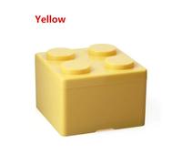 SAPIIKEF Nouvelle boîte de Rangement créative en Plastique avec Formes de Blocs de Construction, Gain de Place, Fournitures de Bureau Pratiques superposées(S Yellow)