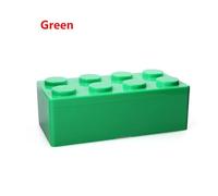 SAPIIKEF Nouvelle boîte de Rangement créative en Plastique avec Formes de Blocs de Construction, Gain de Place, Fournitures de Bureau Pratiques superposées(M Green)