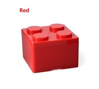 SAPIIKEF Nouvelle boîte de Rangement créative en Plastique avec Formes de Blocs de Construction, Gain de Place, Fournitures de Bureau Pratiques superposées(S Red)
