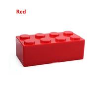SAPIIKEF Nouvelle boîte de Rangement créative en Plastique avec Formes de Blocs de Construction, Gain de Place, Fournitures de Bureau Pratiques superposées(M Red)