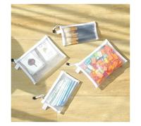 SAPIIKEF Sac de Rangement for Puzzles, Petit Jouet for Enfants, Sac de Classification spécial, Petite particule, Fermeture éclair, Finition Transparente, boîte de Rangement(M 3PCS)