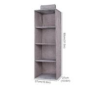 SAPIIKEF Sac de Rangement Suspendu en Coton et Lin, Style tiroir, Organiseur de Garde-Robe, boîte for vêtements, étagère de Rangement Pliable Suspendue(Gray 4-Layer)