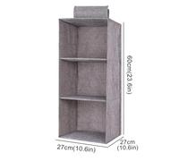 SAPIIKEF Sac de Rangement Suspendu for Garde-Robe, tiroir intercalaire, Organisateur de vêtements, étagères de Rangement Pliables, Organisateur de Placard(Gray 3-Layer)