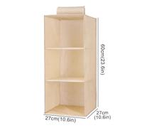 SAPIIKEF Sac de Rangement Suspendu for Garde-Robe, tiroir intercalaire, Organisateur de vêtements, étagères de Rangement Pliables, Organisateur de Placard(Beige 3-Layer)