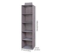 SAPIIKEF Sac de Rangement Suspendu for Garde-Robe, tiroir intercalaire, Organisateur de vêtements, étagères de Rangement Pliables, Organisateur de Placard(Gray 5-Layer)