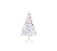 HOMCOM Sapin Arbre de Noël Artificiel Blanc 150 cm 680 Branches | Nombreux Accessoires variés