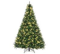 HOMCOM Sapin de Noël sapin artificiel Lumineux LED x 700 Blanc Chaud + Support Pied Ø 142 x 210H cm 2154 Branches Vert Aosom France
