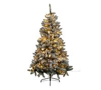 Sapin artificiel lumineux floqué Snow Lord H.210cm