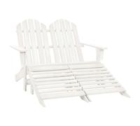 Chaise de jardin Adirondack 2 places et repose pied sapin blanc