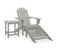 Sapin Chaise de Jardin Adirondack avec Pouf et Table Marron Fauteuil vidaXL