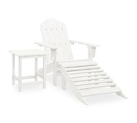 Sapin Chaise de Jardin Adirondack avec Pouf et Table Marron Fauteuil vidaXL