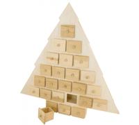 Sapin De L'avent En Bois À Tiroirs 56x53x6,5 Cm