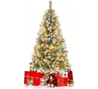 Sapin de Noël 150cm, 450 Branches Articulées avec 200 LED et 8 Eclairage