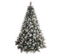Sapin de Noël 180 cm Artificiel Aspect enneigé PVC Avec Support de Fer 716 Branches