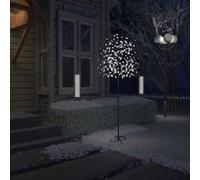 Sapin de Noël 220 LED blanc froid Cerisier en fleurs 220 cm noir G