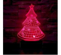 Sapin de Noël 3D lumineux - OUT OF THE BLUE - 19 cm - Effets lumineux variés - USB - Illusion 3D