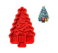 Sapin de Noël 3D Silicone 21cm avec Détails Étoile et Rubans | Compatible résine époxy argile cire plâtre pour facile à démouler Réutilisable pour bricolage familial