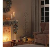 Sapin de Noël à LED 120 LED blanc chaud 180 cm cascade arbre jardin vidaXL