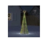 Sapin de Noël à LED 275 LED blanc chaud 180 cm, décoration de Noël, lumière LED, lumière de Noël extérieure, cône de 358064