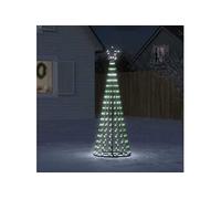 vidaXL Arbre de Noël lumineux conique 275 LED blanc froid 180 cm, décoration de Noël, lumière LED, cône de Noël, lumière de Noël 358065 Blanc G