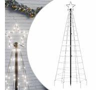 Sapin de Noël à LED avec piquets 220 LED blanc froid 180 cm