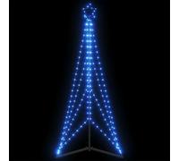Sapin de Noël à LED Bleu 363 LED 182 cm, Cadre Acier Enduit de Poudre, 8 Effets Lumineux, éclairage intérieur et extérieur, décoration Festive pour Noël et Nouvel an