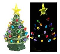 infactory Sapin de Noël à LED 19 cm en céramique
