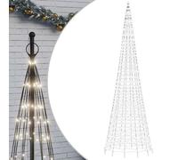 vidaXL Sapin de Noël à LED sur mât de drapeau 1534 LED blanc 500 cm