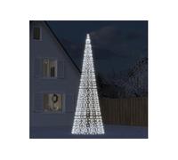 vidaXL Arbre de Noël lumineux sur mât de drapeau 1534 LED blanc 500 cm